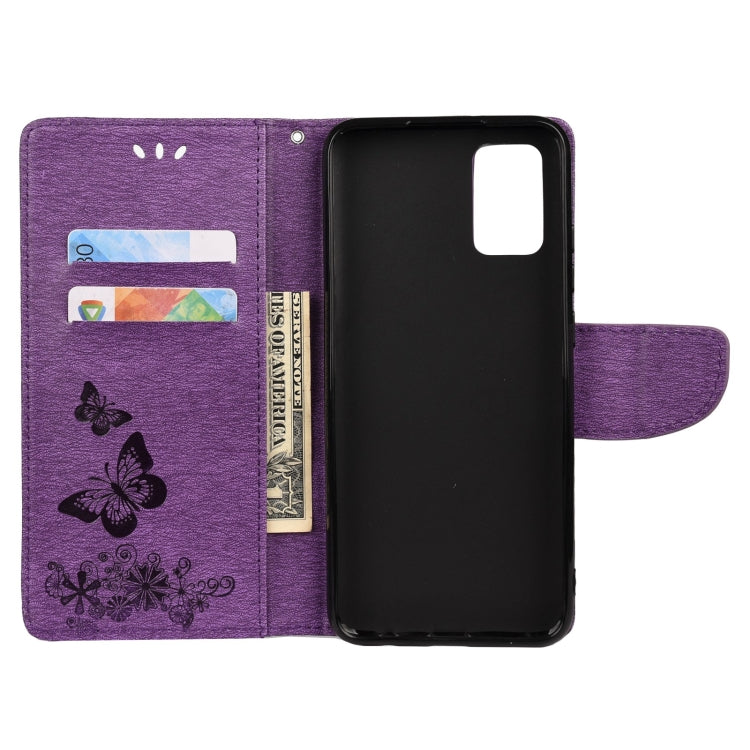 For Xiaomi Redmi Note 11 5G Butterfly Embossed Horizontal Flip Leather Phone Case with Card Slot & Holder(Purple) - Xiaomi Cases by buy2fix | Online Shopping UK | buy2fix