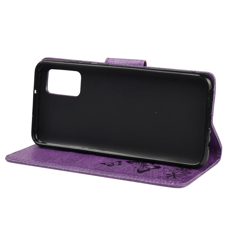 For Xiaomi Redmi Note 11 5G Butterfly Embossed Horizontal Flip Leather Phone Case with Card Slot & Holder(Purple) - Xiaomi Cases by buy2fix | Online Shopping UK | buy2fix