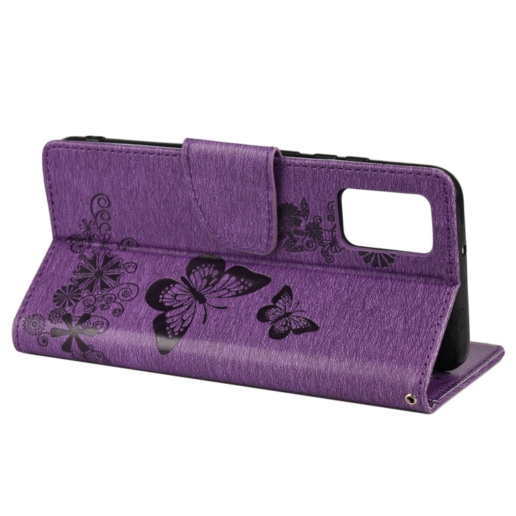 For Xiaomi Redmi Note 11 5G Butterfly Embossed Horizontal Flip Leather Phone Case with Card Slot & Holder(Purple) - Xiaomi Cases by buy2fix | Online Shopping UK | buy2fix