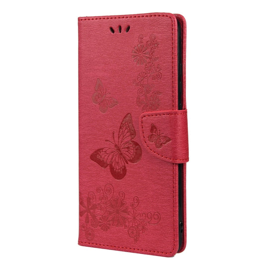 For Xiaomi Redmi Note 11 5G Butterfly Embossed Horizontal Flip Leather Phone Case with Card Slot & Holder(Red) by buy2fix