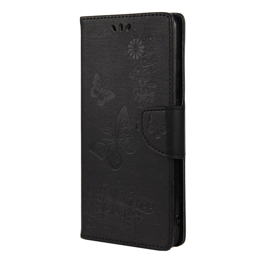 For Xiaomi Redmi Note 11 5G Butterfly Embossed Horizontal Flip Leather Phone Case with Card Slot & Holder(Black) by buy2fix