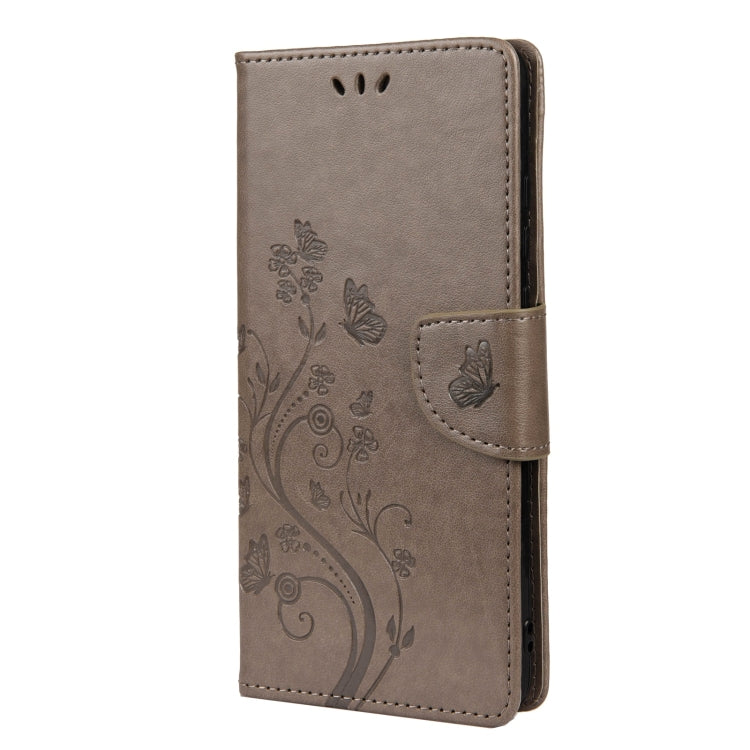 For Xiaomi Redmi Note 11 Pro Butterfly Flower Pattern Horizontal Flip Leather Phone Case with Card Slot & Holder(Grey) - Xiaomi Cases by buy2fix | Online Shopping UK | buy2fix