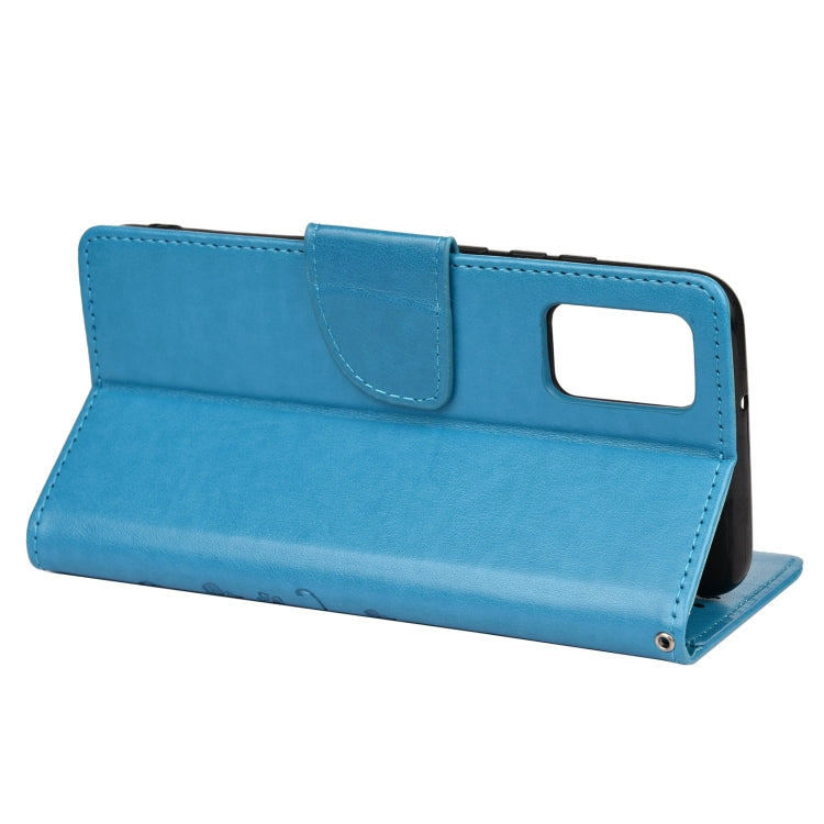 For Xiaomi Redmi Note 11 Butterfly Flower Pattern Horizontal Flip Leather Phone Case with Card Slot & Holder(Blue) - Xiaomi Cases by buy2fix | Online Shopping UK | buy2fix