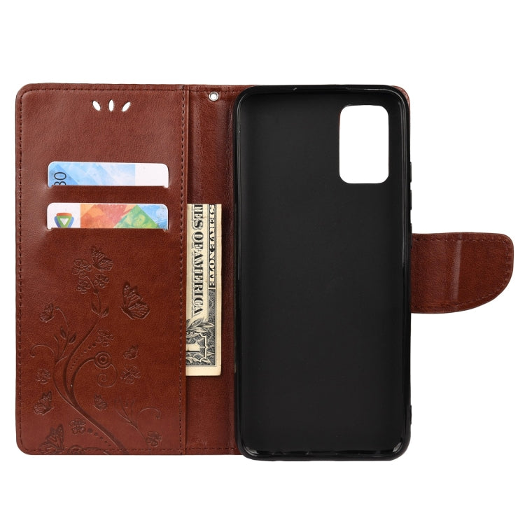 For Xiaomi Redmi Note 11 Butterfly Flower Pattern Horizontal Flip Leather Phone Case with Card Slot & Holder(Brown) - Xiaomi Cases by buy2fix | Online Shopping UK | buy2fix