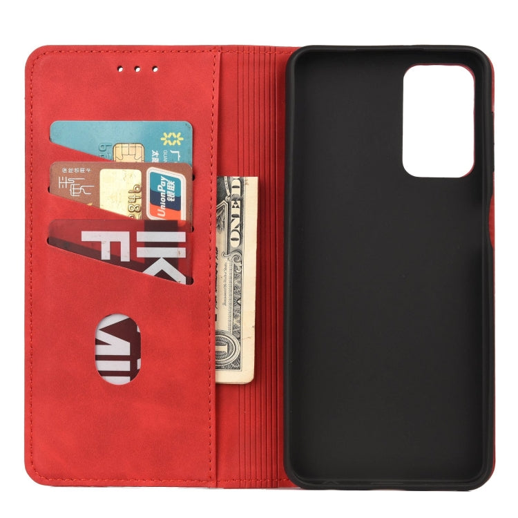 For Xiaomi Redmi Note 11 Skin Feel Splicing Leather Phone Case(Red) - Xiaomi Cases by buy2fix | Online Shopping UK | buy2fix
