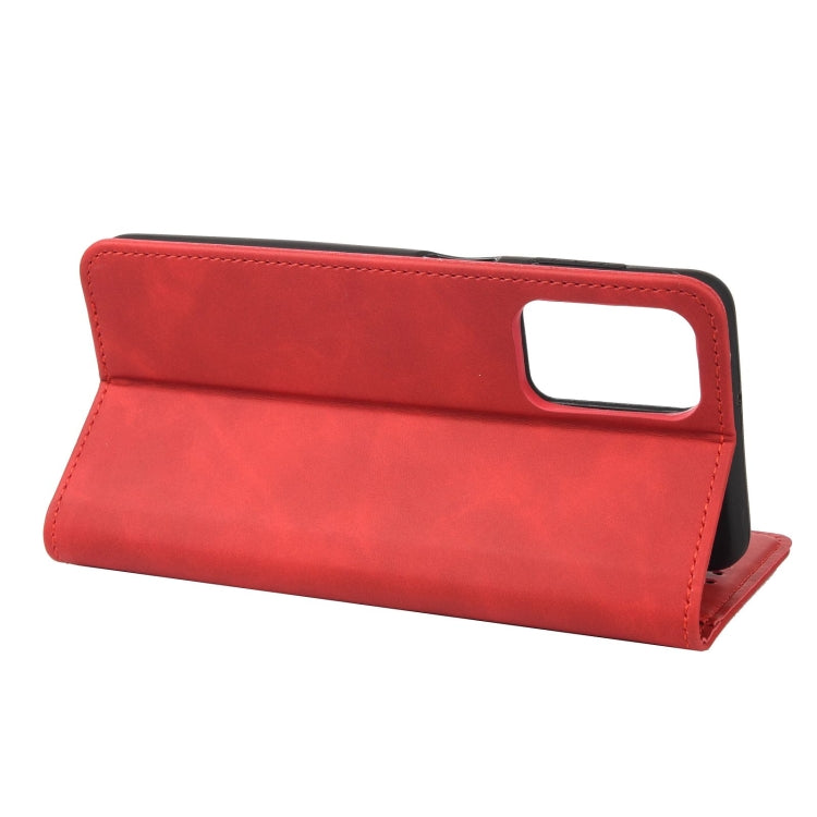 For Xiaomi Redmi Note 11 Skin Feel Splicing Leather Phone Case(Red) - Xiaomi Cases by buy2fix | Online Shopping UK | buy2fix