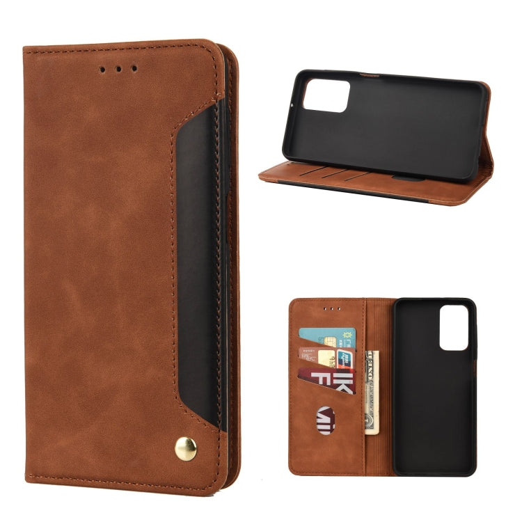 For Xiaomi Redmi Note 11 Skin Feel Splicing Leather Phone Case(Brown) - Xiaomi Cases by buy2fix | Online Shopping UK | buy2fix