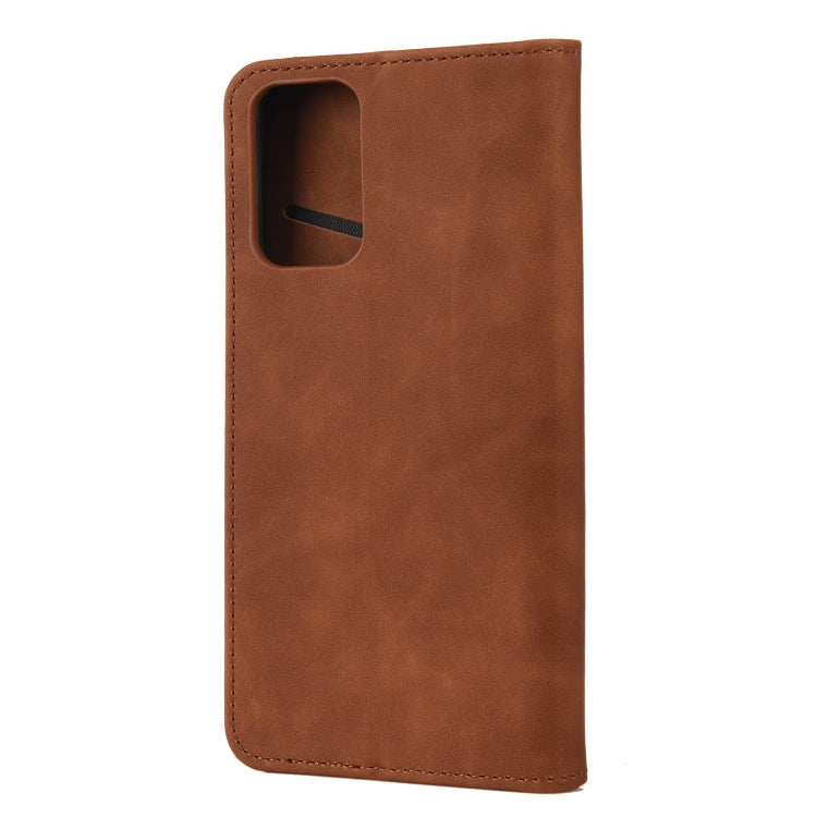 For Xiaomi Redmi Note 11 Skin Feel Splicing Leather Phone Case(Brown) - Xiaomi Cases by buy2fix | Online Shopping UK | buy2fix