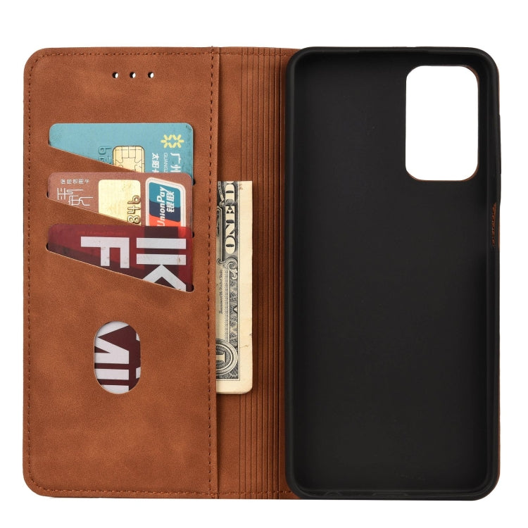 For Xiaomi Redmi Note 11 Skin Feel Splicing Leather Phone Case(Brown) - Xiaomi Cases by buy2fix | Online Shopping UK | buy2fix