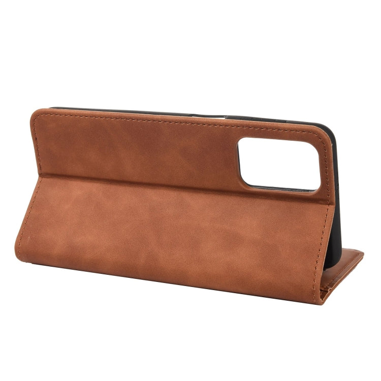 For Xiaomi Redmi Note 11 Skin Feel Splicing Leather Phone Case(Brown) - Xiaomi Cases by buy2fix | Online Shopping UK | buy2fix