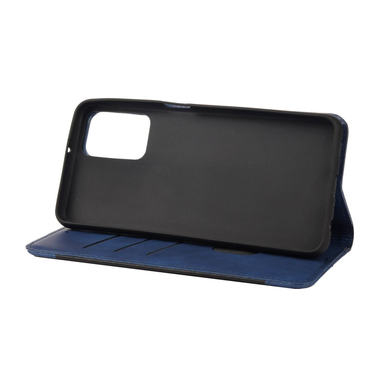 For Xiaomi Redmi Note 11 Skin Feel Splicing Leather Phone Case(Blue) - Xiaomi Cases by buy2fix | Online Shopping UK | buy2fix