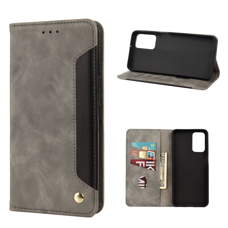For Xiaomi Redmi Note 11 Skin Feel Splicing Leather Phone Case(Grey) - Xiaomi Cases by buy2fix | Online Shopping UK | buy2fix