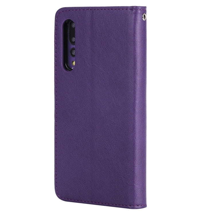 For Huawei P20 Pro Solid Color Horizontal Flip Protective Case with Holder & Card Slots & Wallet & Photo Frame & Lanyard(Purple) - Huawei Cases by buy2fix | Online Shopping UK | buy2fix