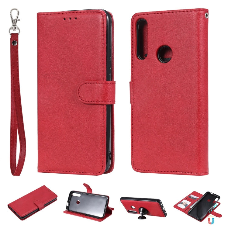 For Huawei P Smart Z / Y9 Prime (2019) Solid Color Horizontal Flip Protective Case with Holder & Card Slots & Wallet & Photo Frame & Lanyard(Red) - Huawei Cases by buy2fix | Online Shopping UK | buy2fix
