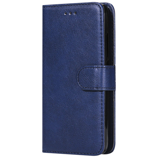 For Huawei Y6 Pro / Enjoy 5 Solid Color Horizontal Flip Protective Case with Holder & Card Slots & Wallet & Photo Frame & Lanyard(Blue) by buy2fix