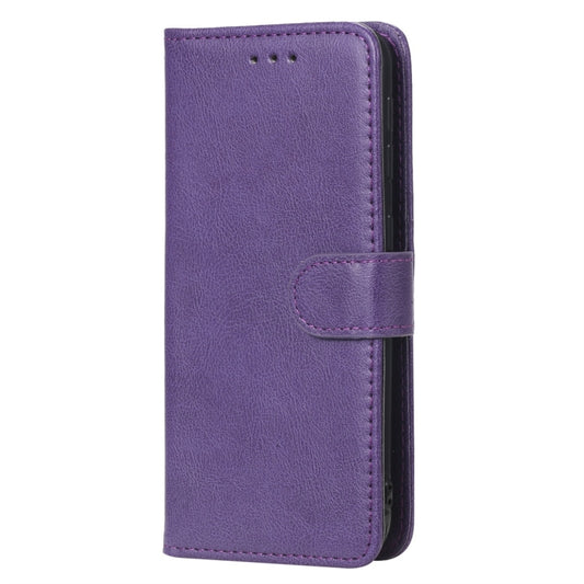 For Galaxy A20e Solid Color Horizontal Flip Protective Case with Holder & Card Slots & Wallet & Photo Frame & Lanyard(Purple) by buy2fix