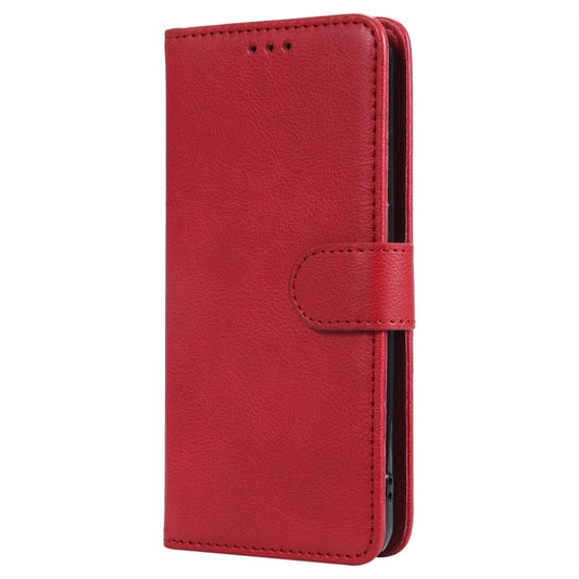 For Galaxy A40 Solid Color Horizontal Flip Protective Case with Holder & Card Slots & Wallet & Photo Frame & Lanyard(Red) by buy2fix