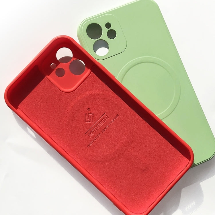 For iPhone 12 Liquid Silicone Full Coverage Magsafe Phone Case(Red) - iPhone 12 / 12 Pro Cases by buy2fix | Online Shopping UK | buy2fix