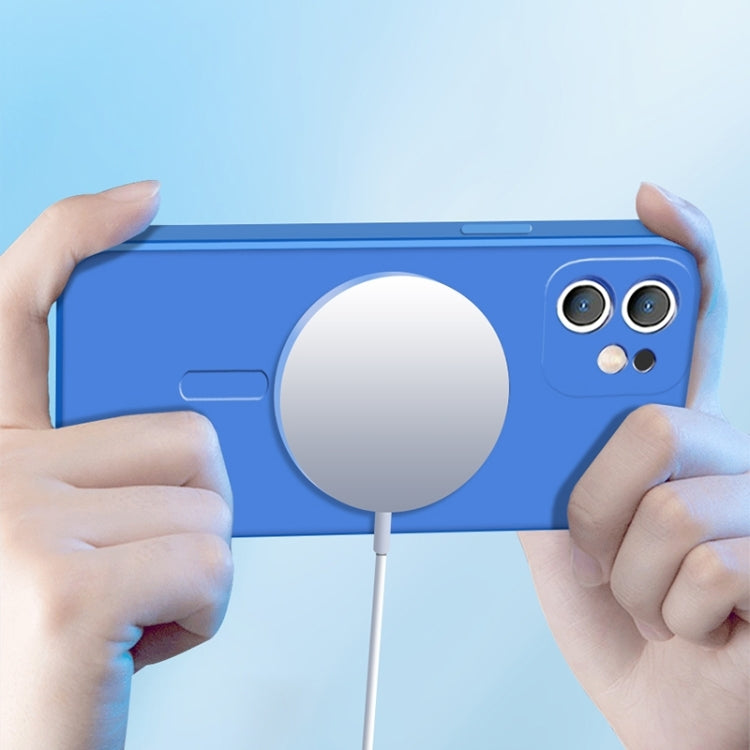 For iPhone 11 Liquid Silicone Full Coverage Magsafe Phone Case (Blue) - iPhone 11 Cases by buy2fix | Online Shopping UK | buy2fix