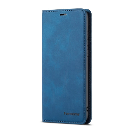 For Huawei P20 Pro Forwenw Dream Series Oil Edge Strong Magnetism Horizontal Flip Leather Case with Holder & Card Slots & Wallet & Photo Frame(Blue) by Forwenw