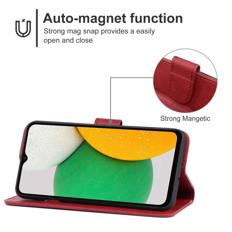 Leather Phone Case For Samsung Galaxy A03 Core(Red) - Galaxy Phone Cases by buy2fix | Online Shopping UK | buy2fix