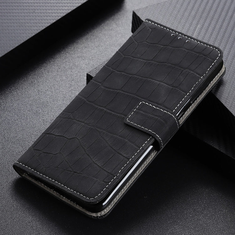 For Google Pixel 6a Crocodile Texture Flip Leather Phone Case with Holder & Card Slots(Black) - Google Cases by buy2fix | Online Shopping UK | buy2fix