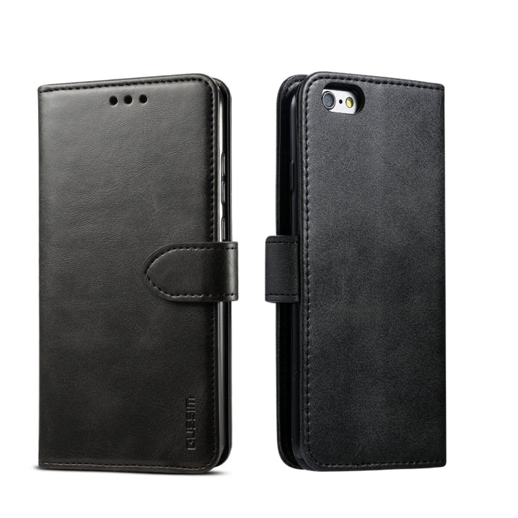 For iPhone 6 GUSSIM Magnetic Horizontal Flip Leather Case with Holder & Card Slots & & Wallet(Black) - More iPhone Cases by GUSSIM | Online Shopping UK | buy2fix