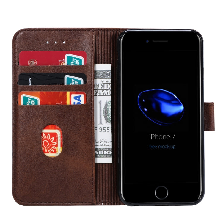 For iPhone 8 / 7 GUSSIM Magnetic Horizontal Flip Leather Case with Holder & Card Slots & & Wallet(Brown) - More iPhone Cases by GUSSIM | Online Shopping UK | buy2fix