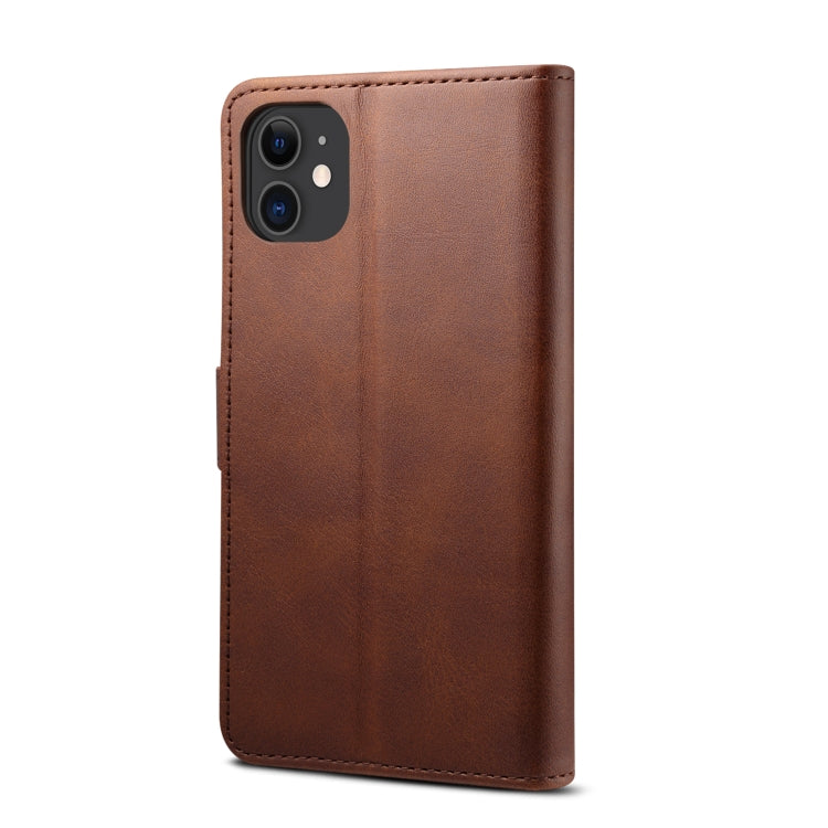 For iPhone 11 GUSSIM Magnetic Horizontal Flip Leather Case with Holder & Card Slots & & Wallet(Brown) - iPhone 11 Pro Max Cases by GUSSIM | Online Shopping UK | buy2fix