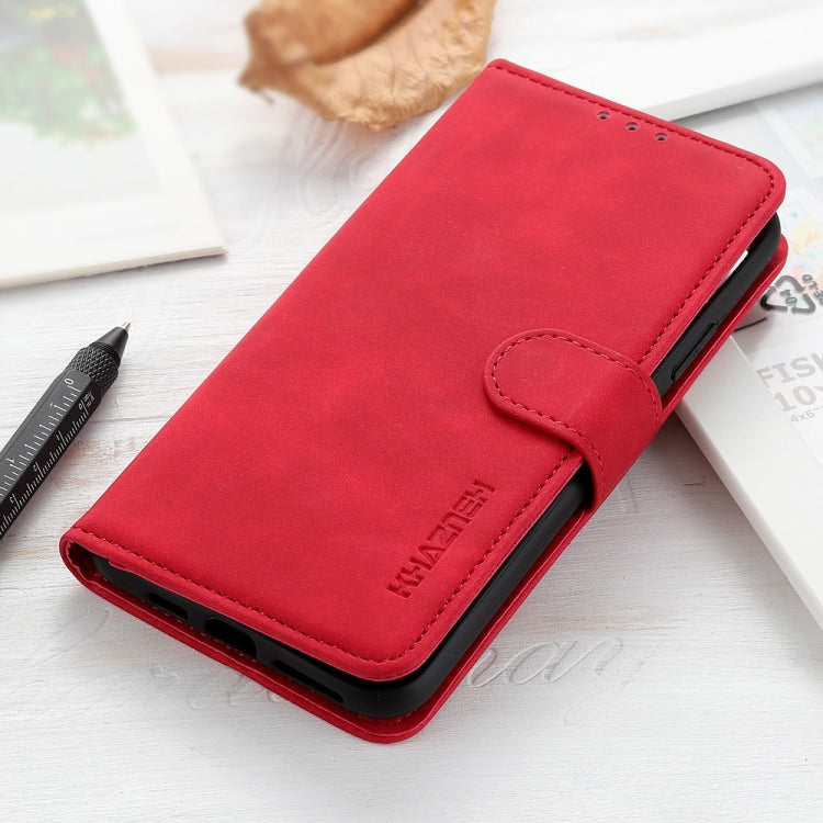 For Google Pixel 6a KHAZNEH Retro Texture Flip Leather Phone Case(Red) - Google Cases by buy2fix | Online Shopping UK | buy2fix