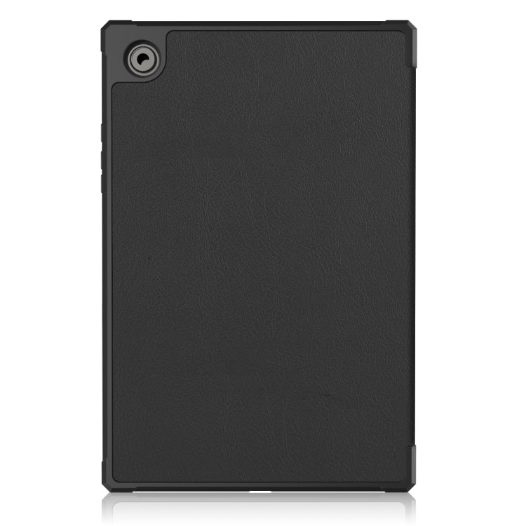 For Samsung Galaxy Tab A8 2021 SM-X205 3-Fold Holder Leather Tablet Case(Black) - Other Galaxy Tab PC by buy2fix | Online Shopping UK | buy2fix