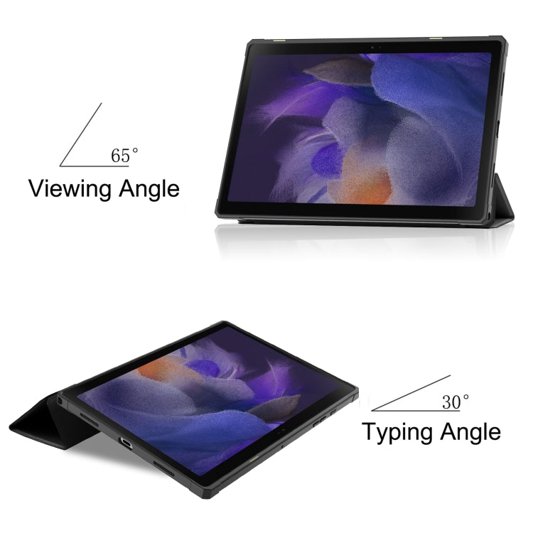 For Samsung Galaxy Tab A8 2021 SM-X205 3-Fold Holder Leather Tablet Case(Black) - Other Galaxy Tab PC by buy2fix | Online Shopping UK | buy2fix