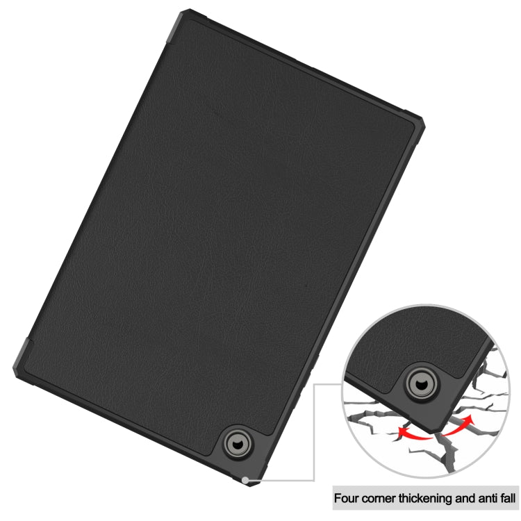 For Samsung Galaxy Tab A8 2021 SM-X205 3-Fold Holder Leather Tablet Case(Black) - Other Galaxy Tab PC by buy2fix | Online Shopping UK | buy2fix