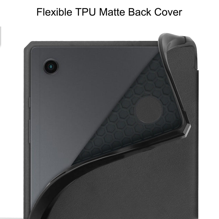 For Samsung Galaxy Tab A8 2021 SM-X205 3-Fold Holder Leather Tablet Case(Black) - Other Galaxy Tab PC by buy2fix | Online Shopping UK | buy2fix