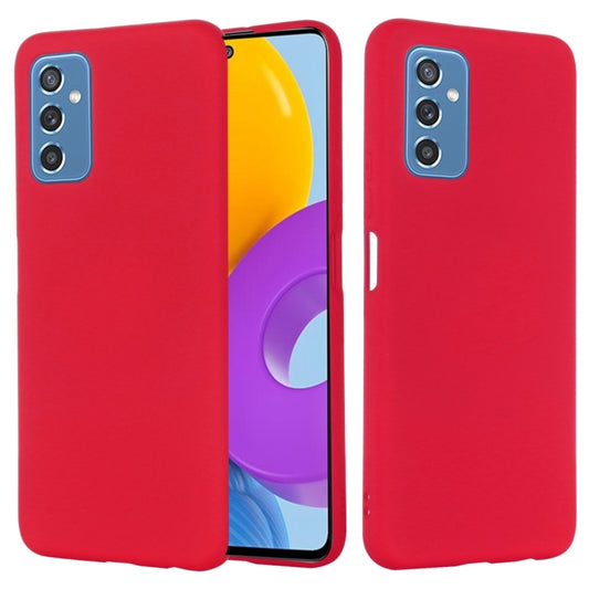 For Samsung Galaxy M52 5G Pure Color Liquid Silicone Phone Case(Red) by buy2fix