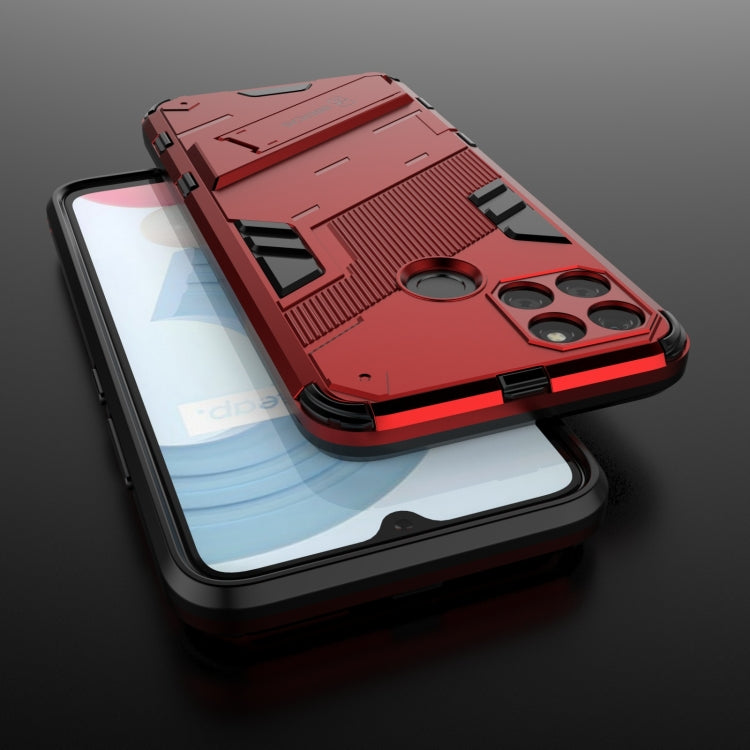 For OPPO Realme C21Y Punk Armor 2 in 1 PC + TPU Shockproof Phone Case(Red) - Realme Cases by buy2fix | Online Shopping UK | buy2fix