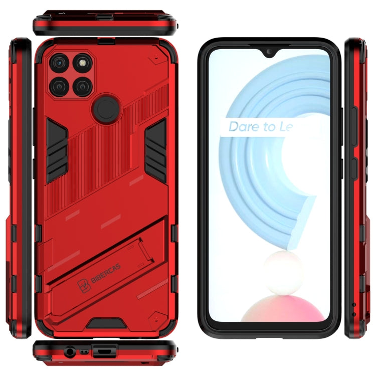 For OPPO Realme C21Y Punk Armor 2 in 1 PC + TPU Shockproof Phone Case(Red) - Realme Cases by buy2fix | Online Shopping UK | buy2fix