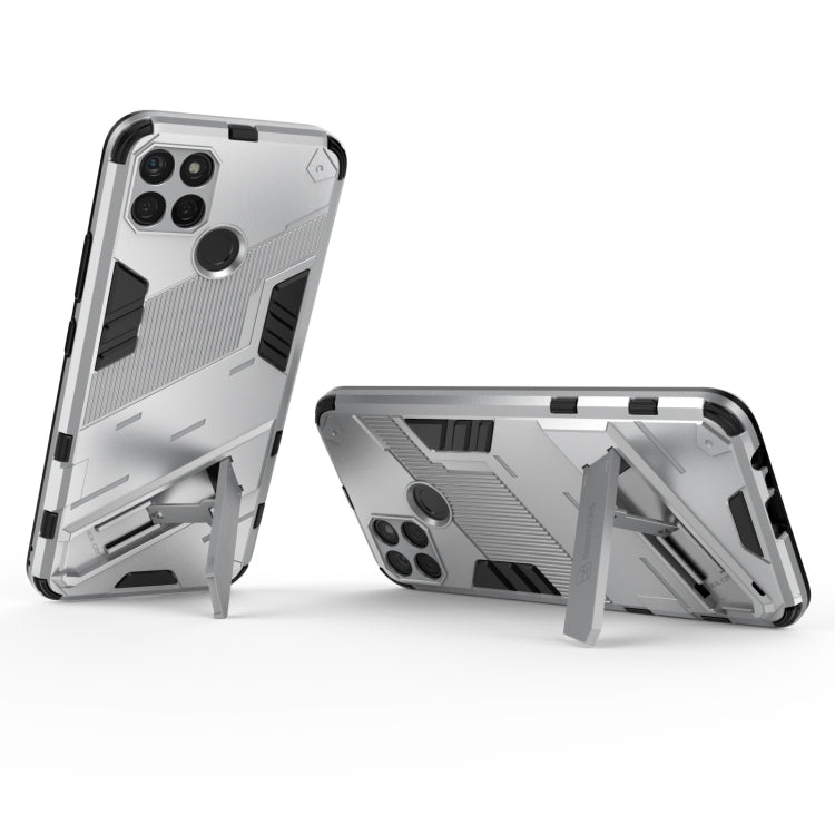 For OPPO Realme C21Y Punk Armor 2 in 1 PC + TPU Shockproof Phone Case(White) - Realme Cases by buy2fix | Online Shopping UK | buy2fix