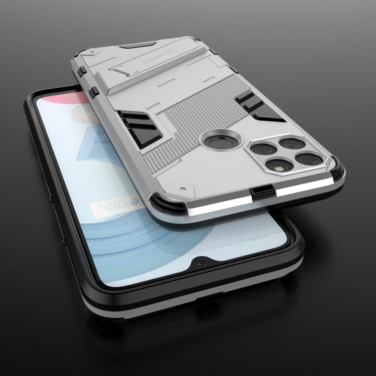 For OPPO Realme C21Y Punk Armor 2 in 1 PC + TPU Shockproof Phone Case(White) - Realme Cases by buy2fix | Online Shopping UK | buy2fix