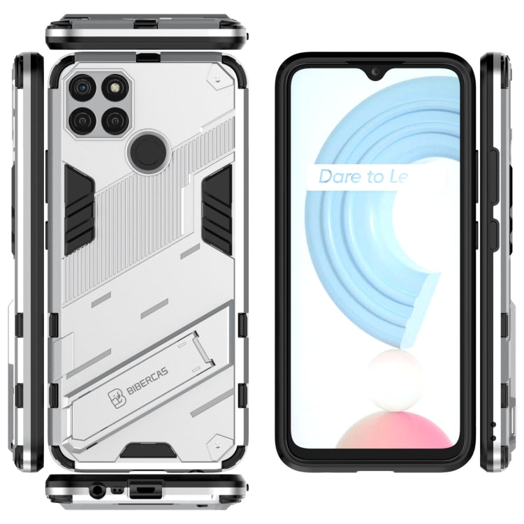 For OPPO Realme C21Y Punk Armor 2 in 1 PC + TPU Shockproof Phone Case(White) - Realme Cases by buy2fix | Online Shopping UK | buy2fix