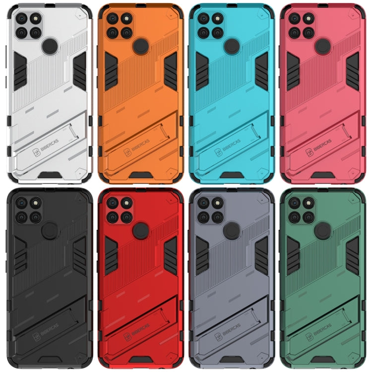 For OPPO Realme C21Y Punk Armor 2 in 1 PC + TPU Shockproof Phone Case(White) - Realme Cases by buy2fix | Online Shopping UK | buy2fix