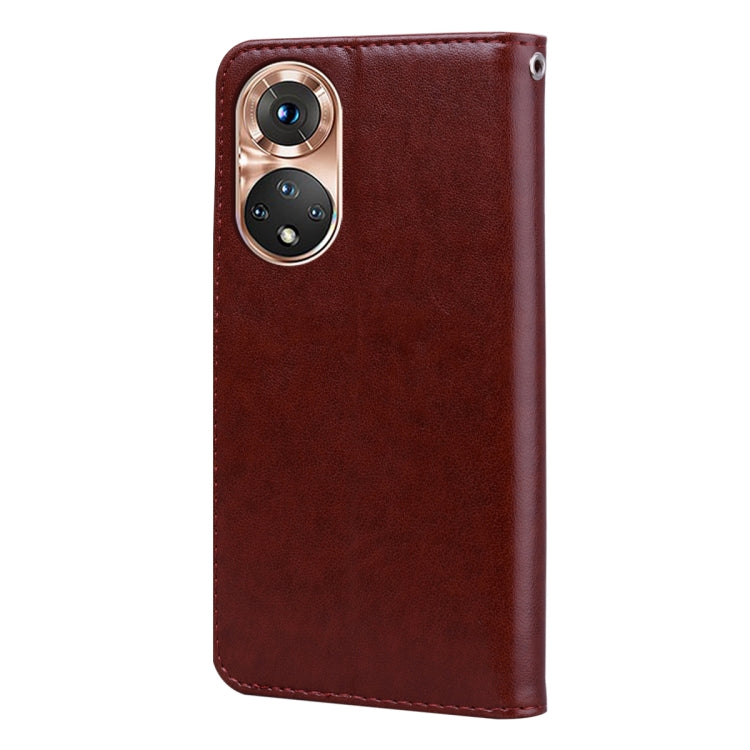 For Honor 50 Rose Embossed Leather Phone Case(Brown) - Honor Cases by buy2fix | Online Shopping UK | buy2fix