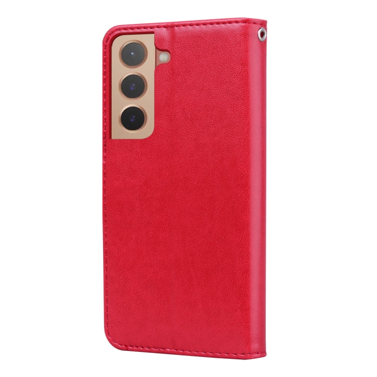 For Samsung Galaxy S22 5G Rose Embossed Leather Phone Case(Red) - Galaxy S22 5G Cases by buy2fix | Online Shopping UK | buy2fix