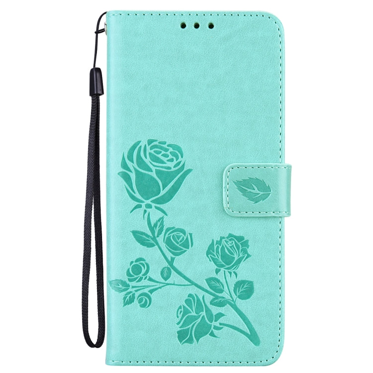 For Samsung Galaxy S22 5G Rose Embossed Leather Phone Case(Green) - Galaxy S22 5G Cases by buy2fix | Online Shopping UK | buy2fix
