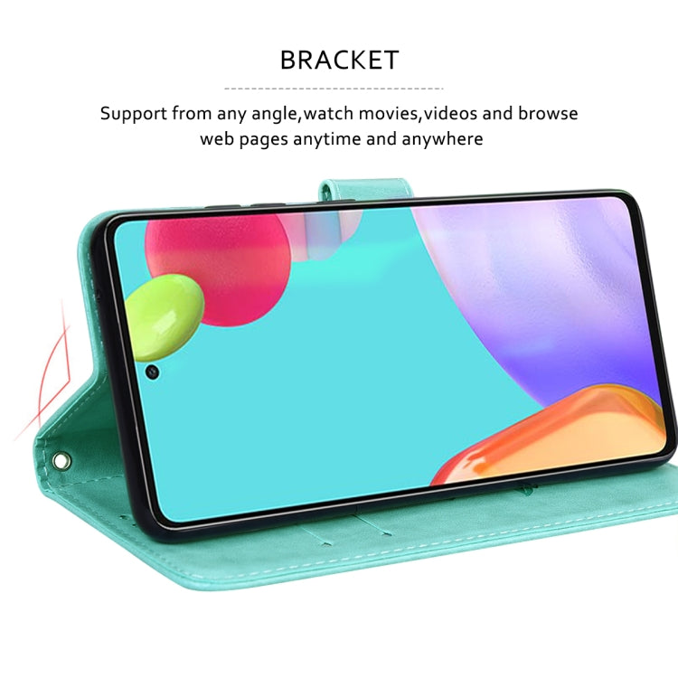 For Samsung Galaxy S22 5G Rose Embossed Leather Phone Case(Green) - Galaxy S22 5G Cases by buy2fix | Online Shopping UK | buy2fix