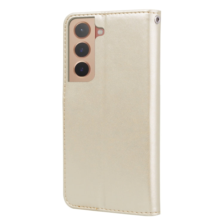 For Samsung Galaxy S22 5G Rose Embossed Leather Phone Case(Gold) - Galaxy S22 5G Cases by buy2fix | Online Shopping UK | buy2fix