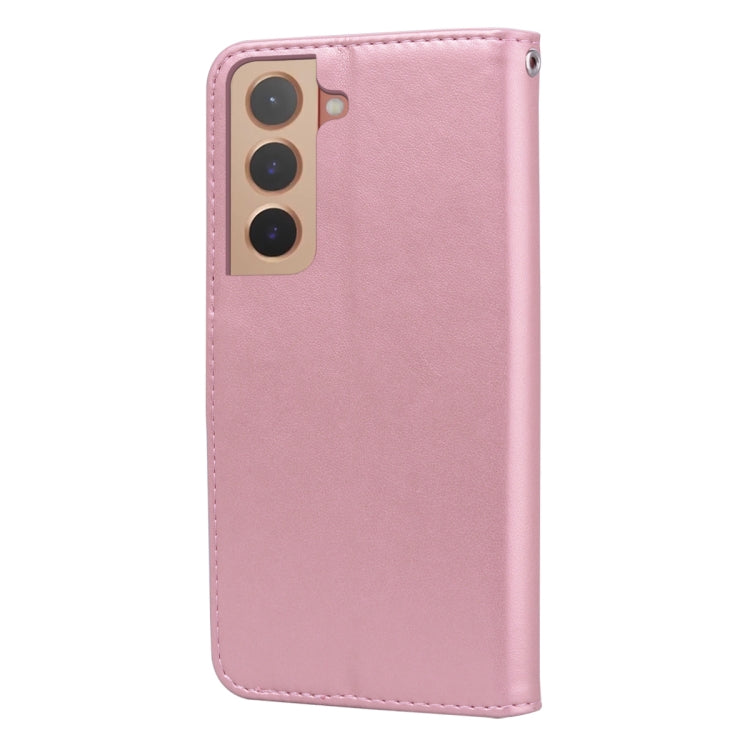 For Samsung Galaxy S22 5G Rose Embossed Leather Phone Case(Rose Gold) - Galaxy S22 5G Cases by buy2fix | Online Shopping UK | buy2fix