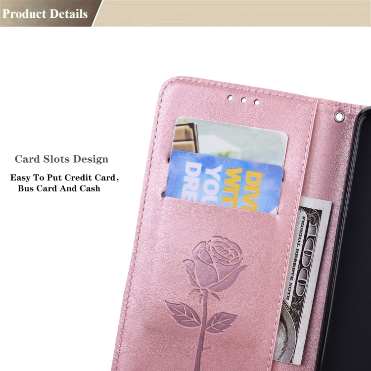 For Samsung Galaxy S22 5G Rose Embossed Leather Phone Case(Rose Gold) - Galaxy S22 5G Cases by buy2fix | Online Shopping UK | buy2fix