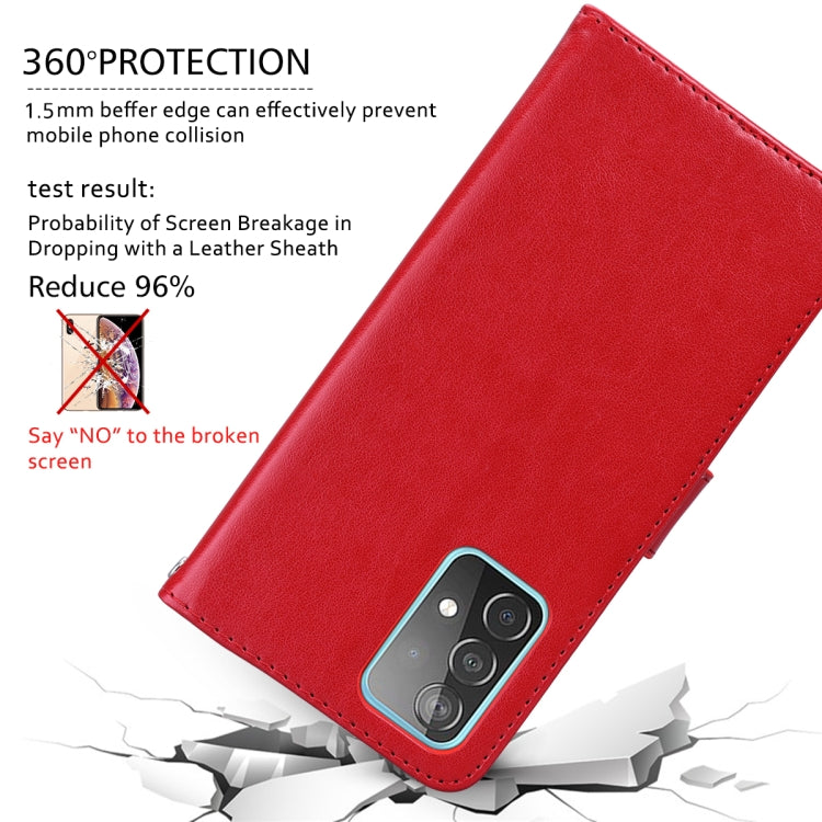 For Samsung Galaxy A02s Rose Embossed Leather Phone Case(Red) by buy2fix
