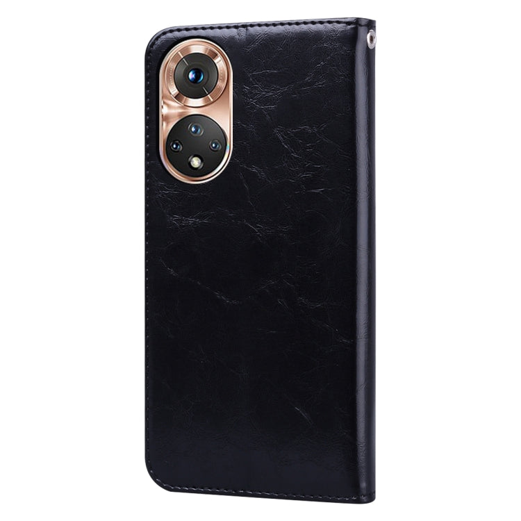 For Honor 50 Oil Wax Texture Leather Phone Case(Black) - Honor Cases by buy2fix | Online Shopping UK | buy2fix